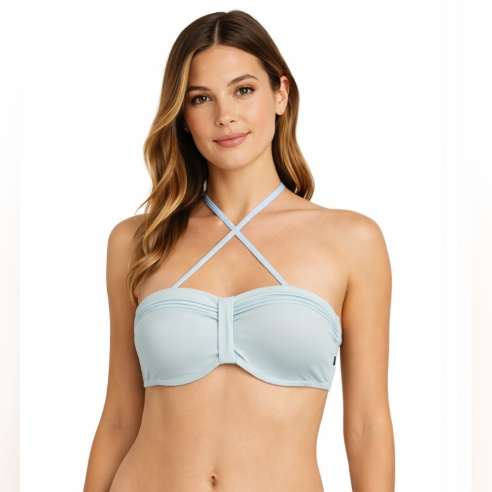 $2 La Vie En Rose Aqua Sky Blue Bikini Top